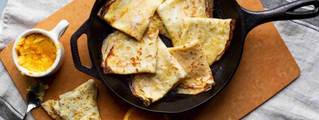 Τηγανίτες με πορτοκάλι, βούτυρο και κονιάκ